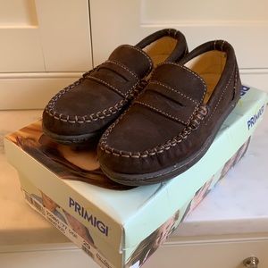 Boys Brown Suede Loafers Size 11.5